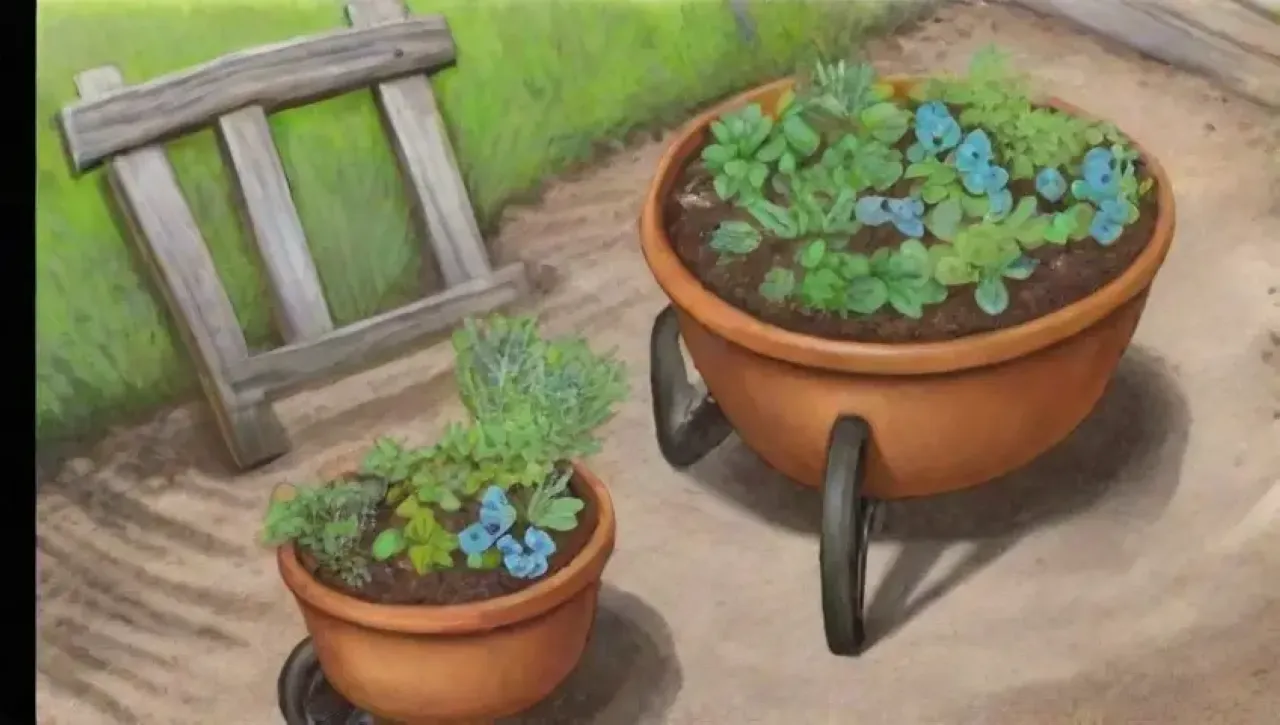 Un jardín vibrante y armonioso lleno de vida y color