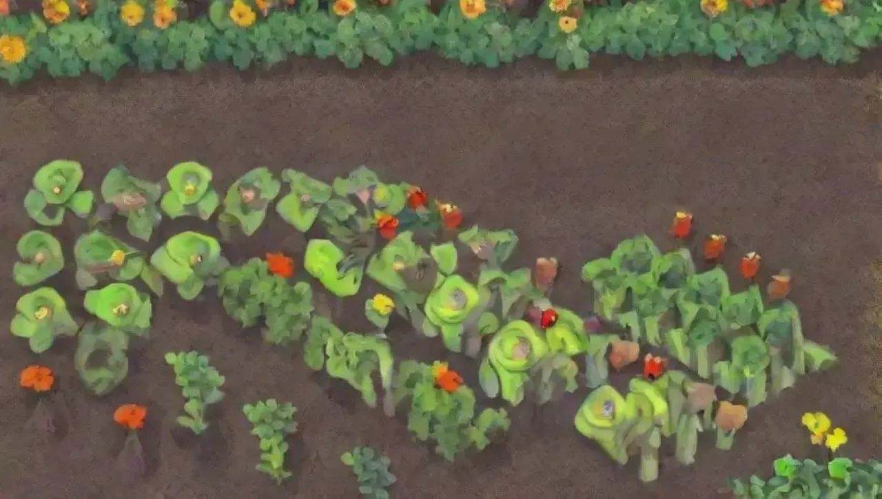 Un jardín vegetal vibrante y diverso, lleno de vida y armonía natural
