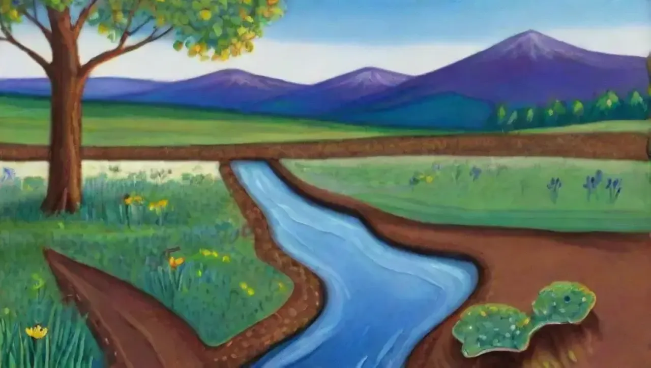 Un ecosistema vibrante y armonioso lleno de vida y colores
