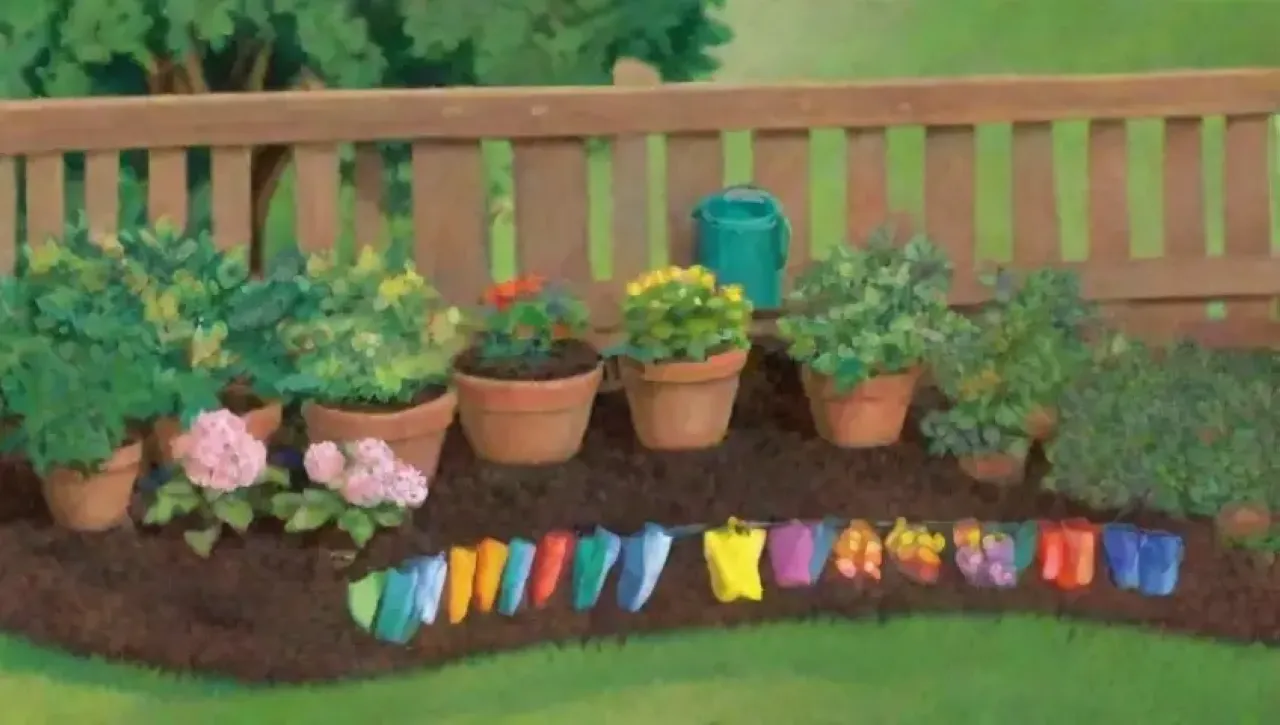 Un jardín vibrante y saludable lleno de vida y color