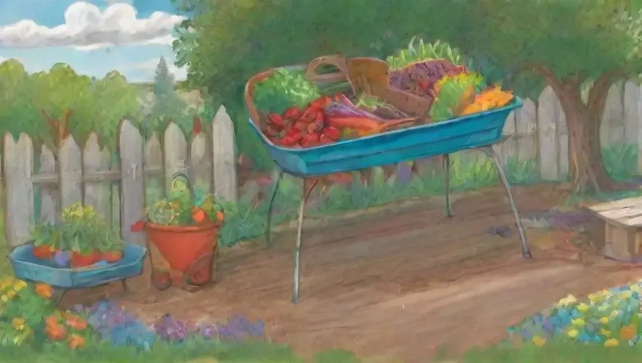 Un vibrante jardín lleno de vida, trabajo y cosecha