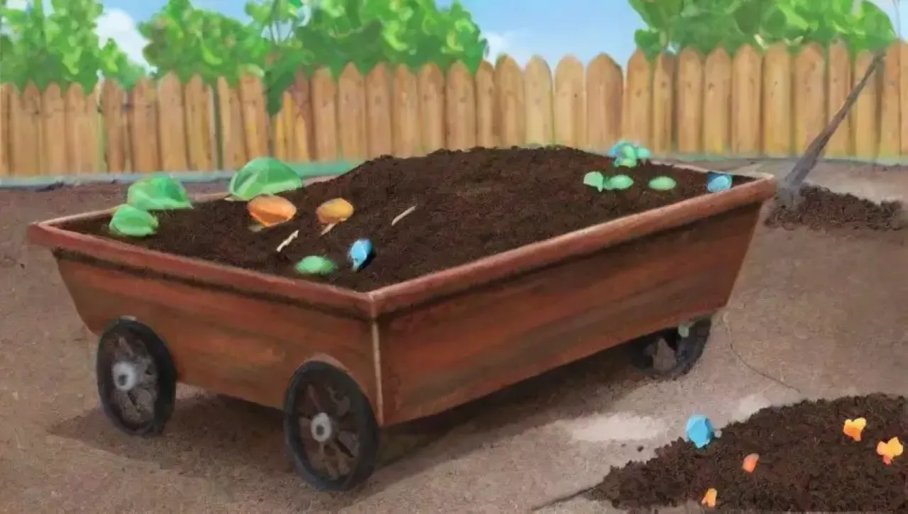 Suelo rico y oscuro, lleno de vida y listo para plantar