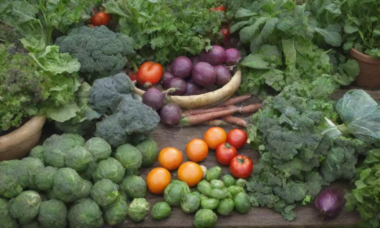 Verduras esenciales y colores vibrantes en un jardín urbano saludable y ecoamigable