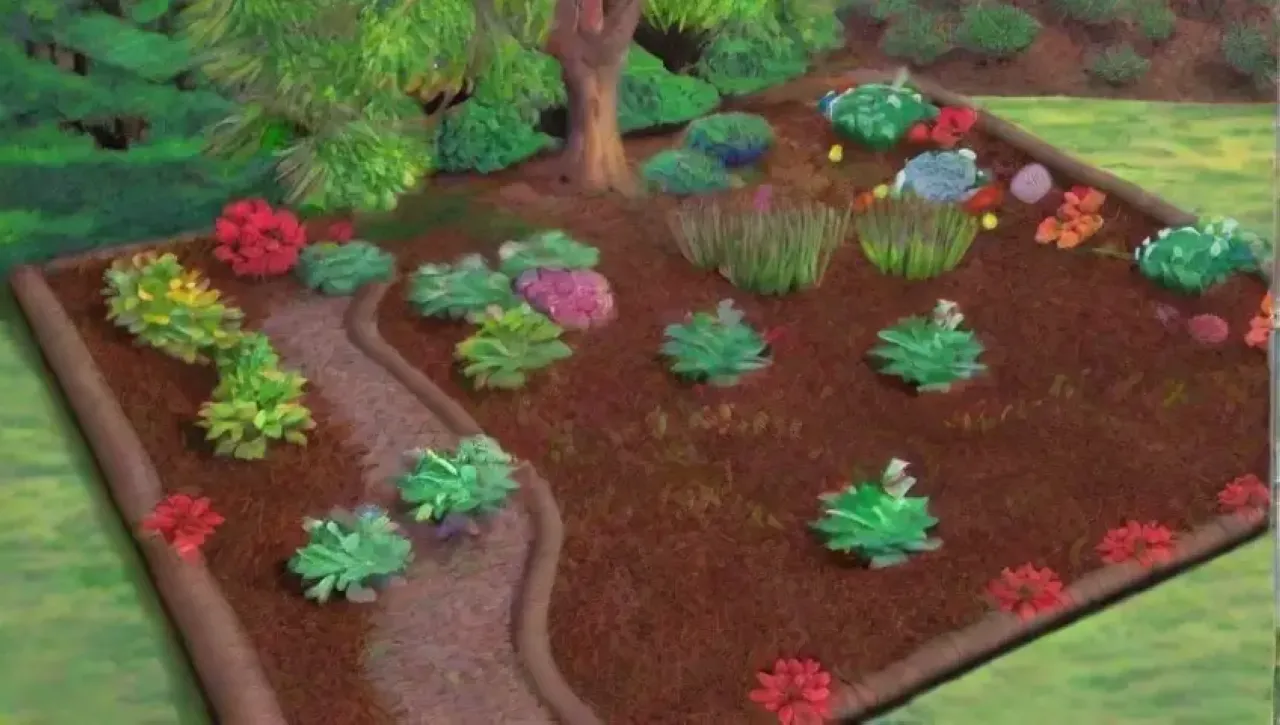Un jardín vibrante y lleno de vida con plantas, colores y aromas diversos