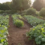 Jardín vibrante con vegetales