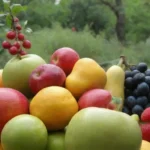 Frutos vibrantes y alegría casera en un jardín abundante