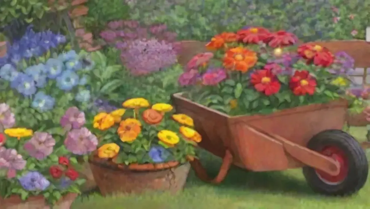Un jardín vibrante lleno de flores coloridas, mariposas y la promesa de primavera