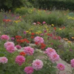 Jardín vibrante de flores coloridas en armonía con la naturaleza