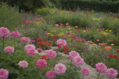 Jardín vibrante de flores coloridas en armonía con la naturaleza