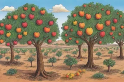 Árboles frutales resistentes a la sequía y agricultura sostenible en paisajes áridos