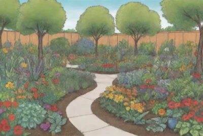 Jardines urbanos sostenibles con plantas diversas y comunitarias