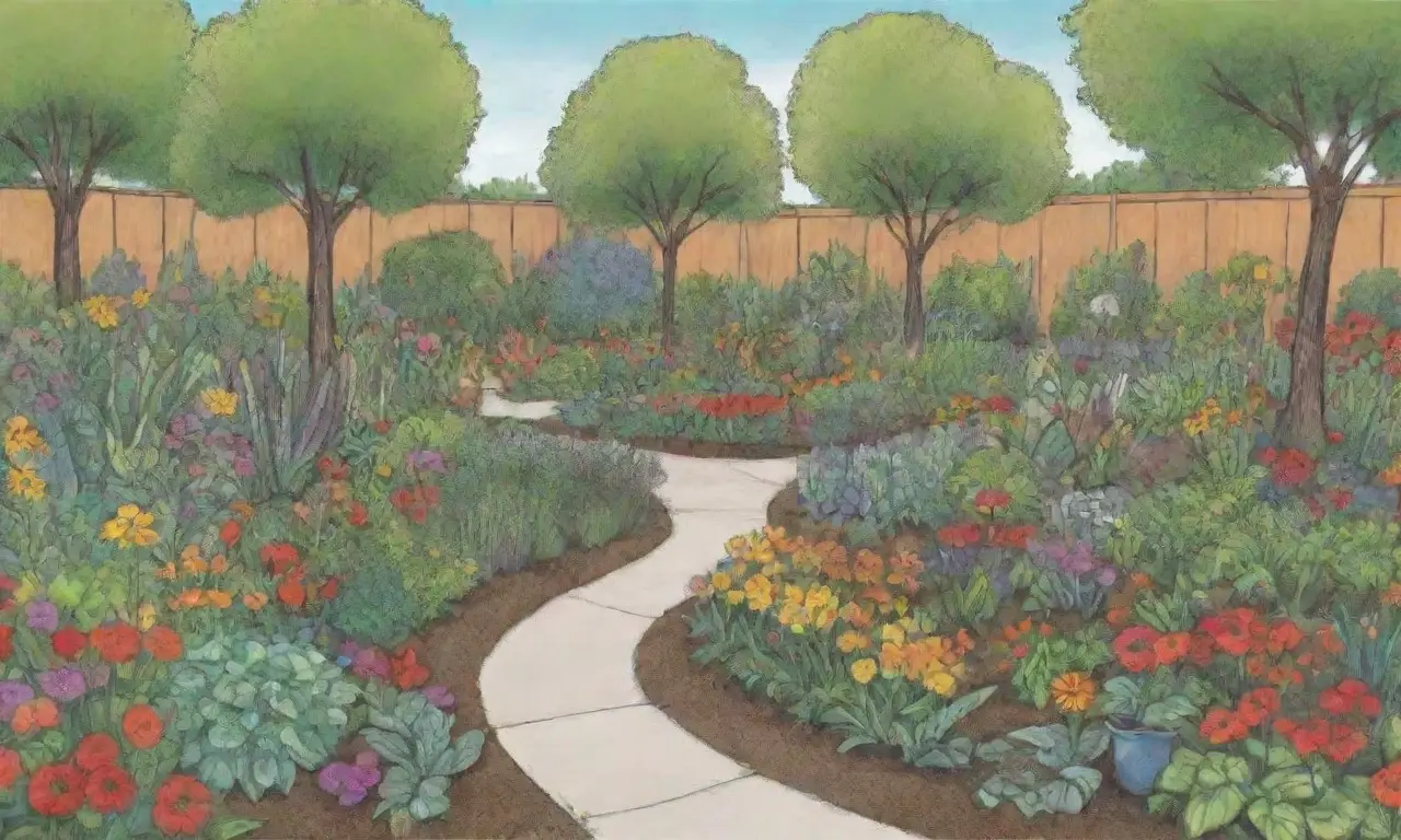 Jardines urbanos sostenibles con plantas diversas y comunitarias