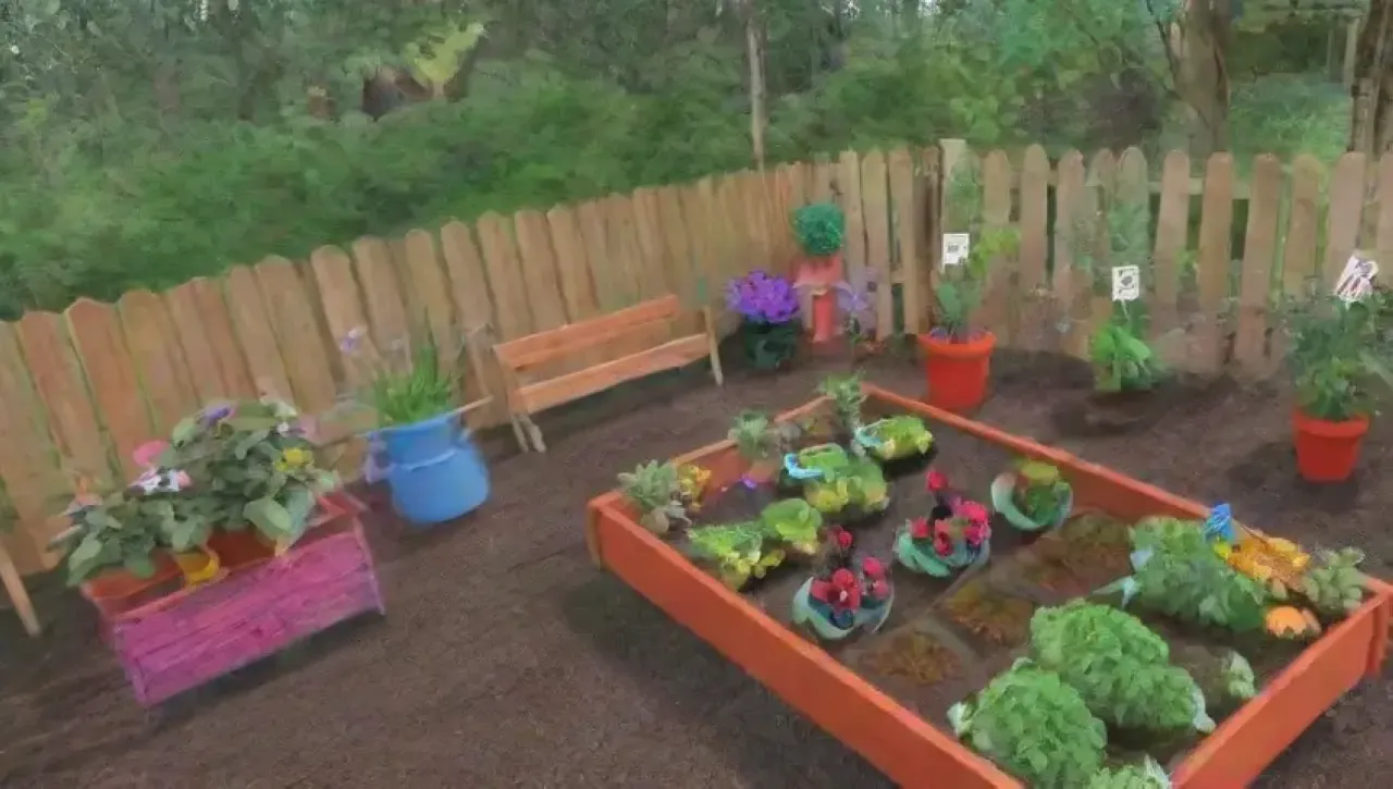 Un jardín vibrante y comunitario lleno de vida, aprendizaje y naturaleza