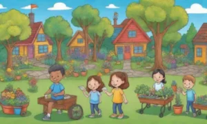 Imágenes coloridas y momentos de aprendizaje en jardines vibrantes