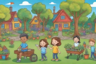 Imágenes coloridas y momentos de aprendizaje en jardines vibrantes