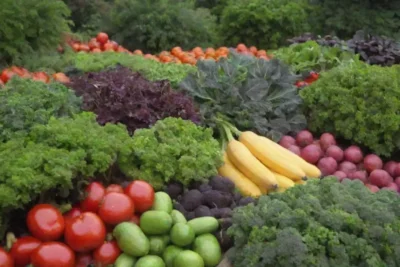 Guía de jardinería con vegetales coloridos