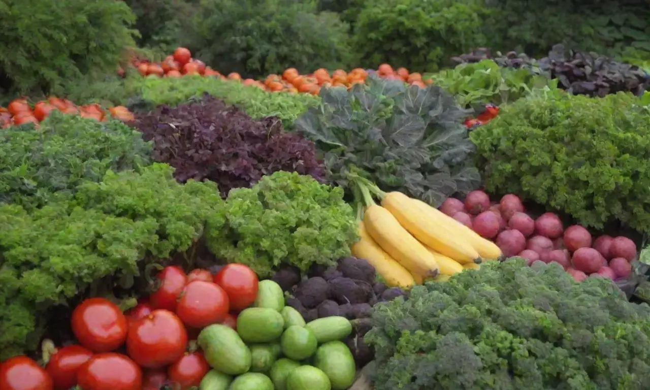 Guía de jardinería con vegetales coloridos