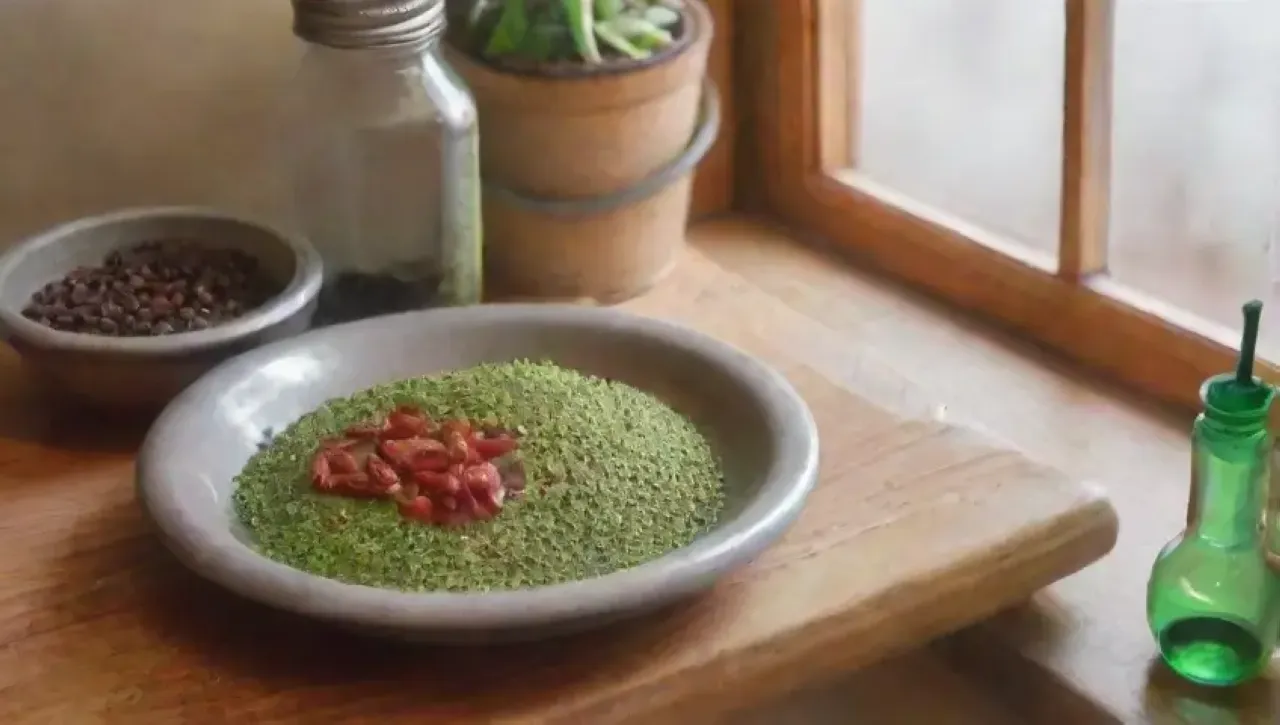 Un colorido y acogedor entorno de cocina con especias y elementos naturales