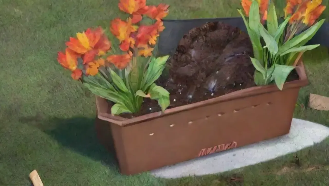 Un acogedor compostero en un jardín nevado, lleno de vida y aromas