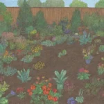 Jardín colorido con plantas diversas