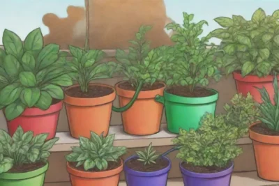 Jardín urbano con plantas verdes
