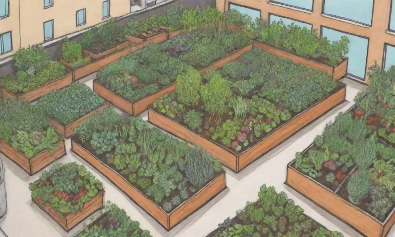 Jardín urbano en azotea que promueve la sostenibilidad y la comunidad