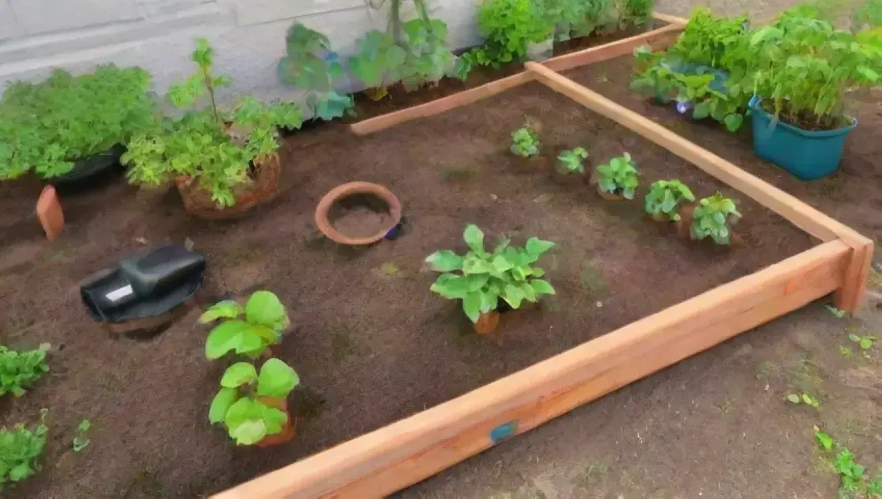 Un jardín vibrante y armonioso florece con vida y colores