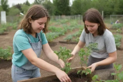 Jardines comunitarios que promueven aprendizaje práctico