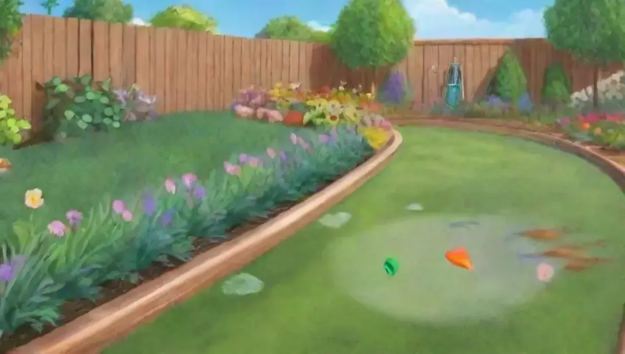Un jardín vibrante y bien cuidado con plantas florecientes y un ambiente armonioso