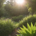 Jardín verde y vibrante