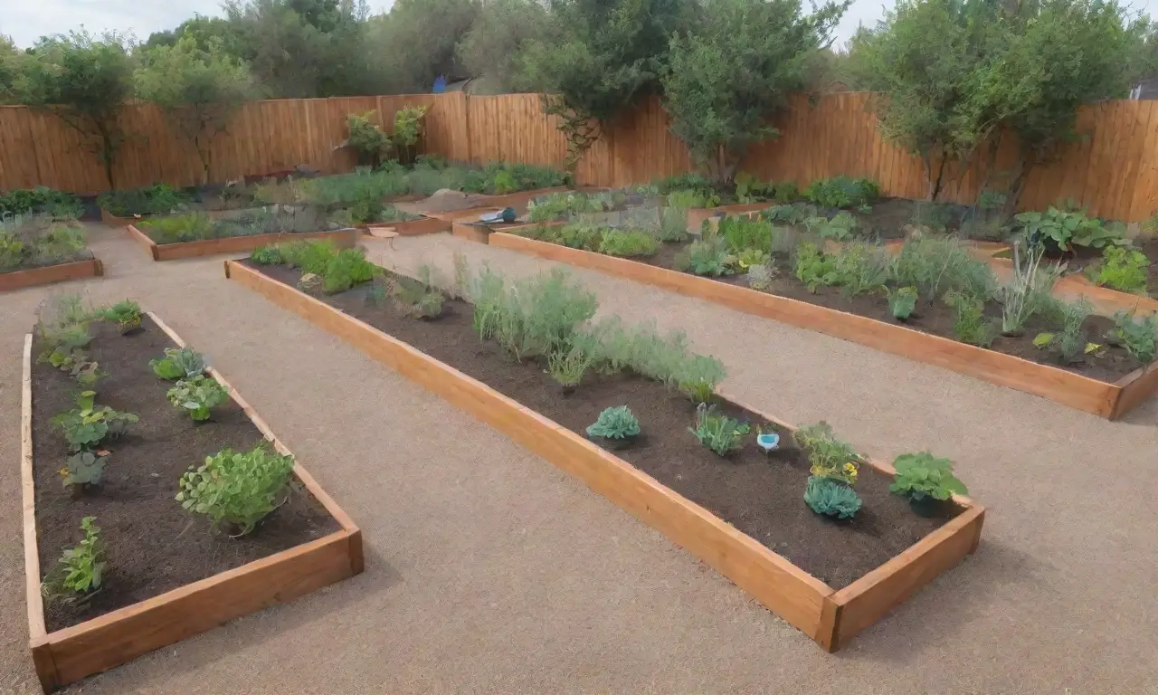 Diseño de jardín escolar accesible con características inclusivas y espacios educativos