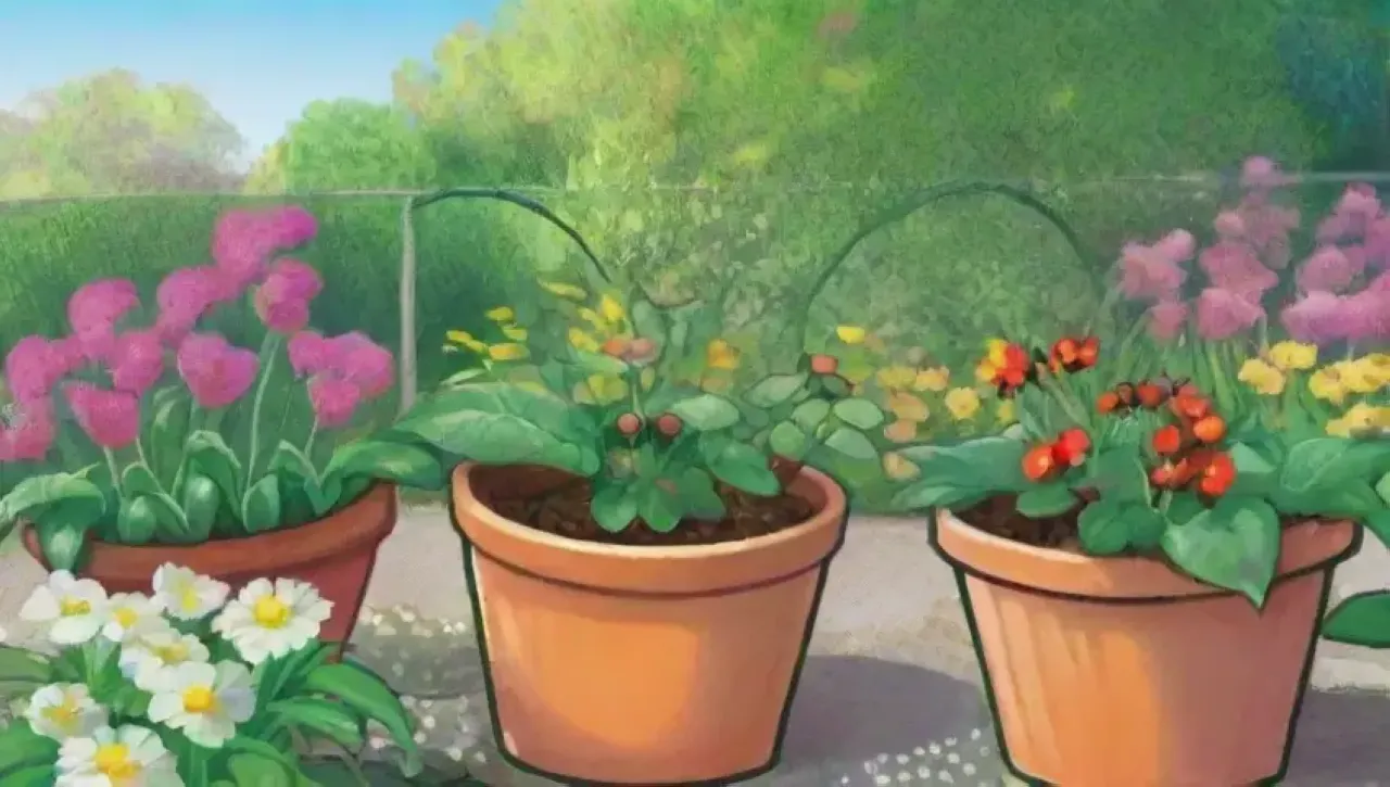 Un jardín vibrante y armonioso con plantas sanas y control de plagas ecológico