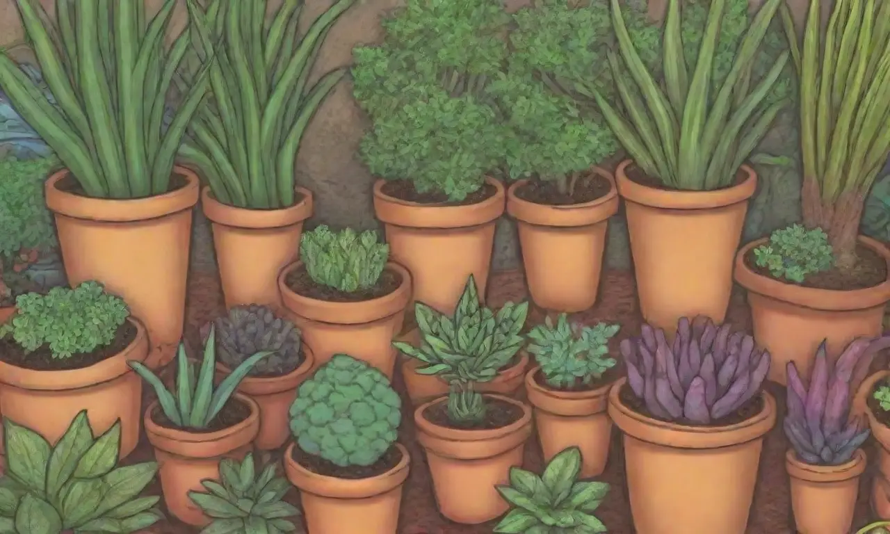 Tubérculos exóticos y vibrantes en un jardín soleado