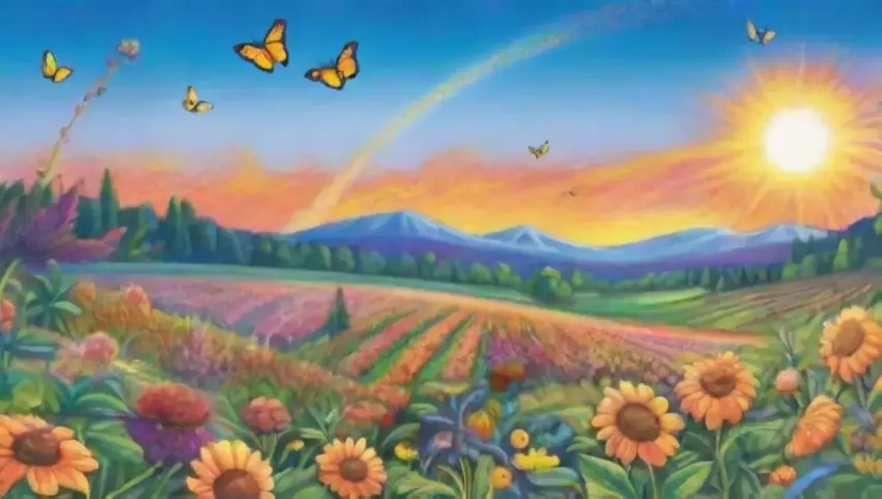 Un ecosistema vibrante y armonioso lleno de vida y color