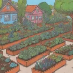 Jardines urbanos con colores vibrantes