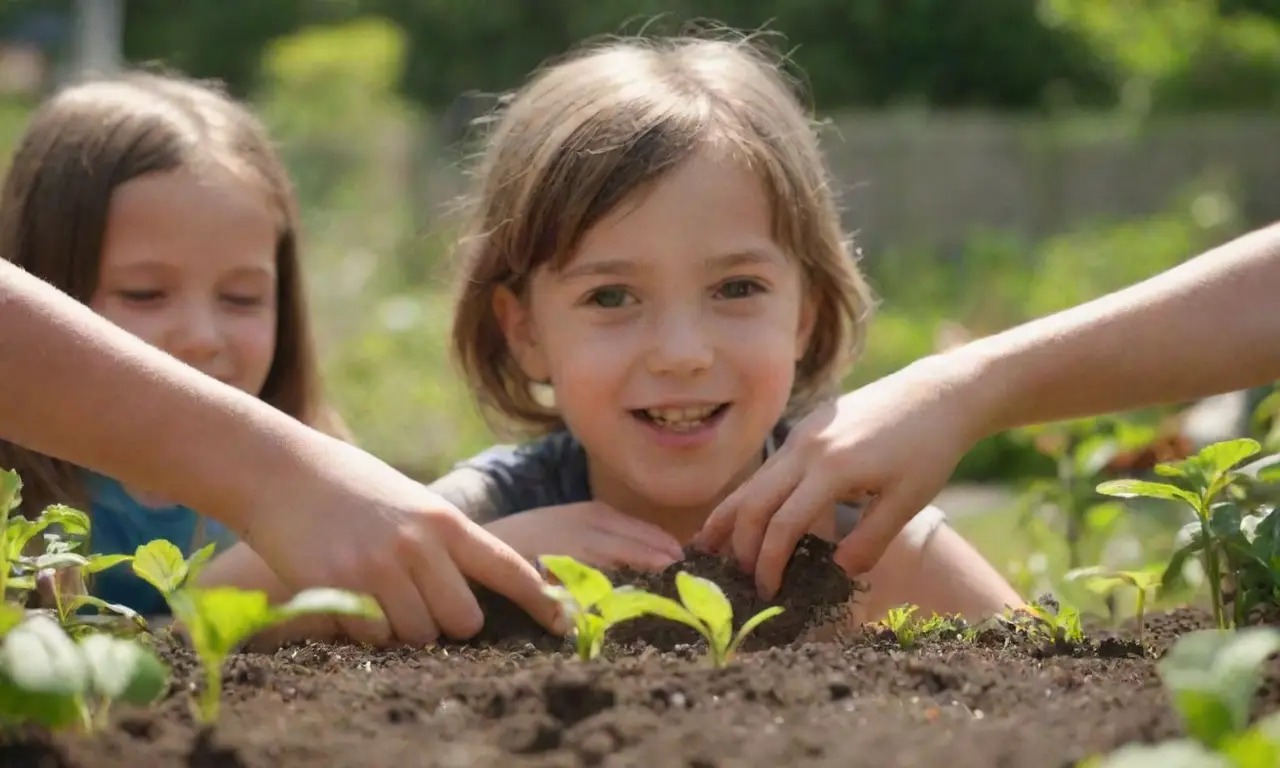 Jardines escolares donde niños aprenden y disfrutan de la naturaleza