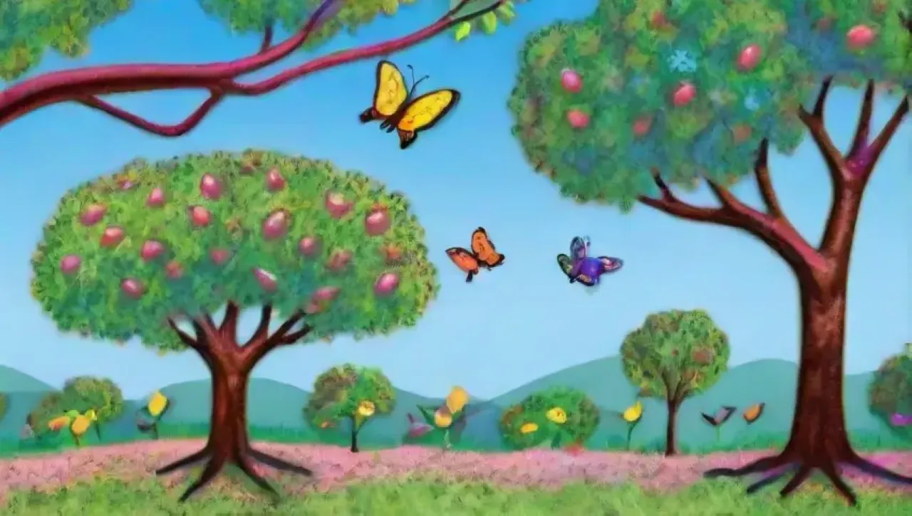 Un jardín vibrante y saludable lleno de vida y colores