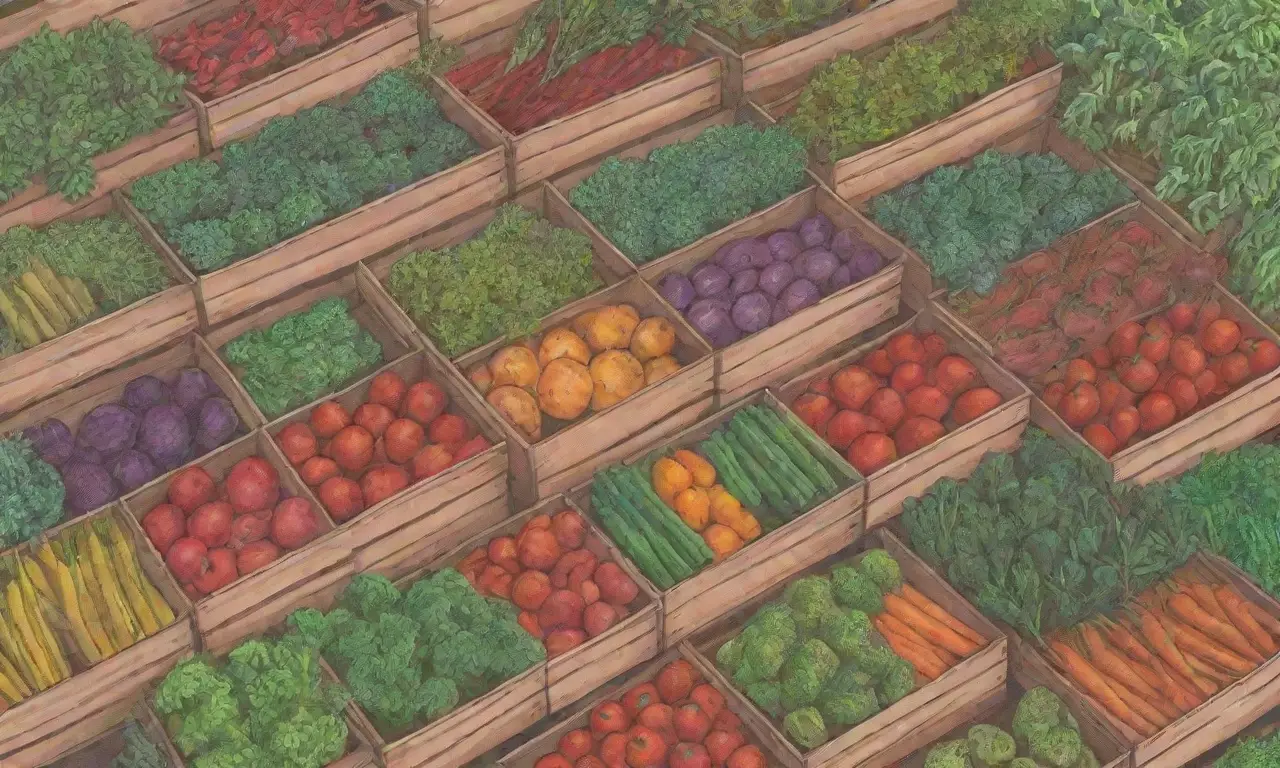 Recolección de verduras coloridas en un jardín soleado de otoño