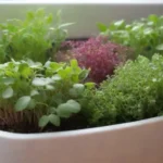 La jardinería en contenedores ofrece microgreens coloridos y frescos en espacios reducidos