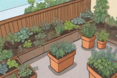 Jardín urbano pequeño: hierbas con sol