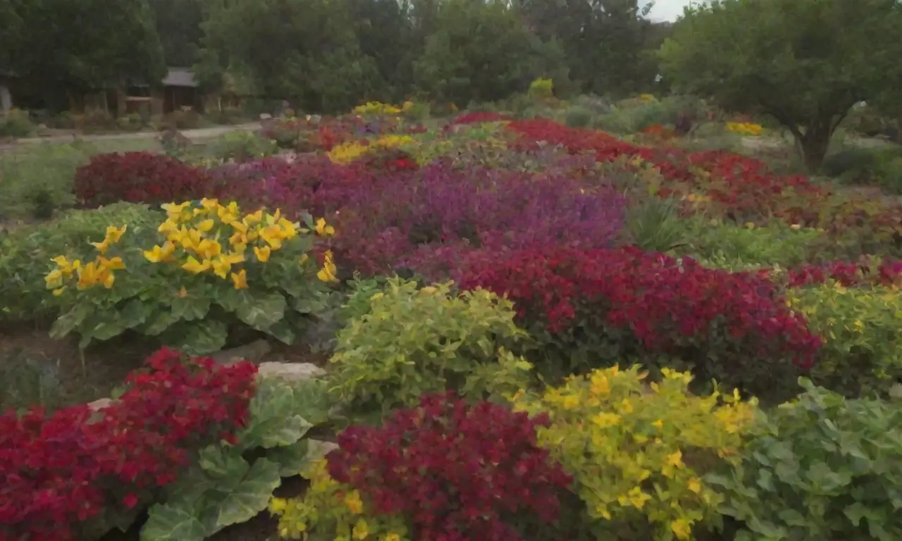 Colores vibrantes, plantas diversas y símbolos culturales que reflejan unidad y resiliencia comunitaria