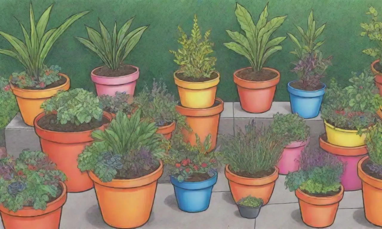 Jardinería urbana colorida con plantas densas y diseño visual atractivo