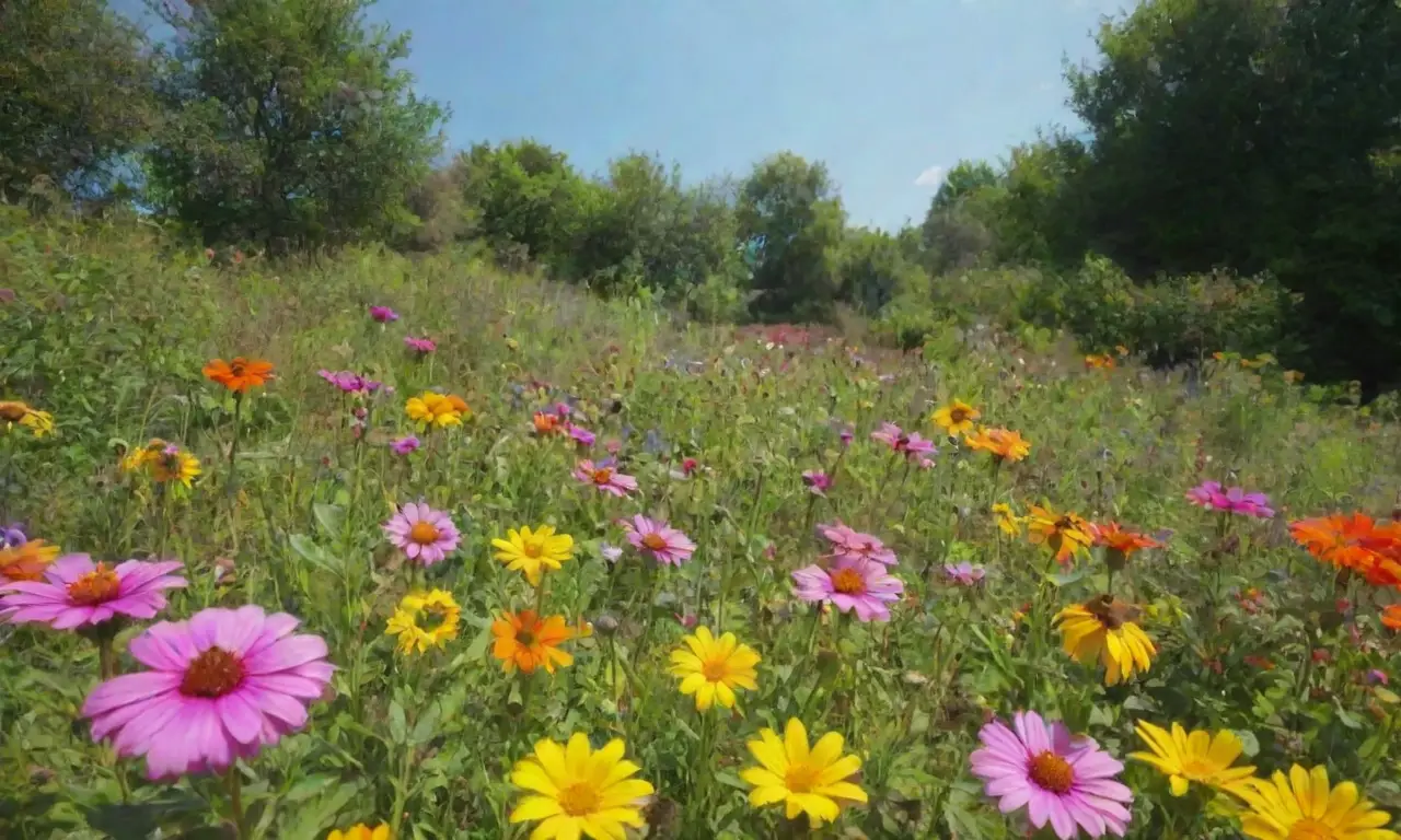 Un jardín vibrante con flores