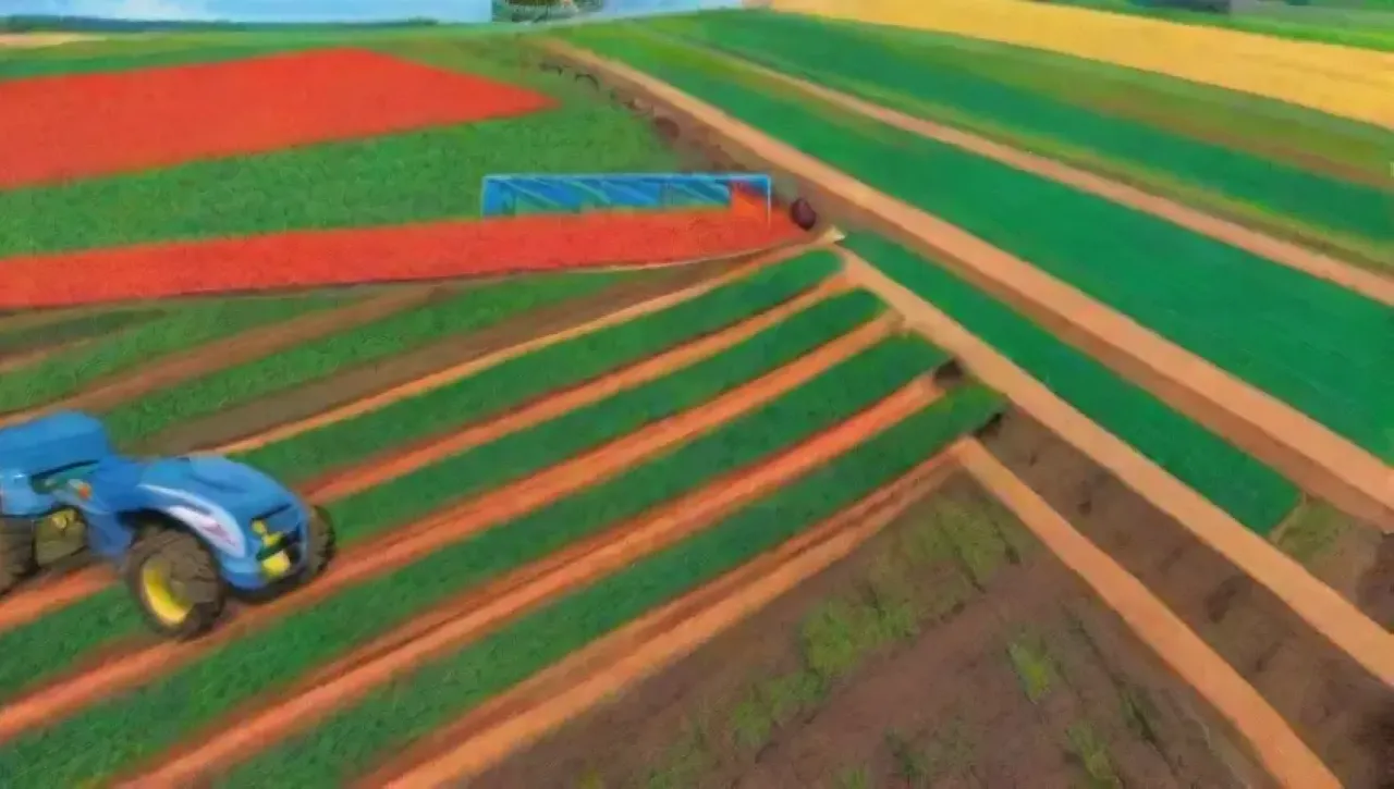 La agricultura moderna combina tecnología y naturaleza en paisajes vibrantes y sostenibles