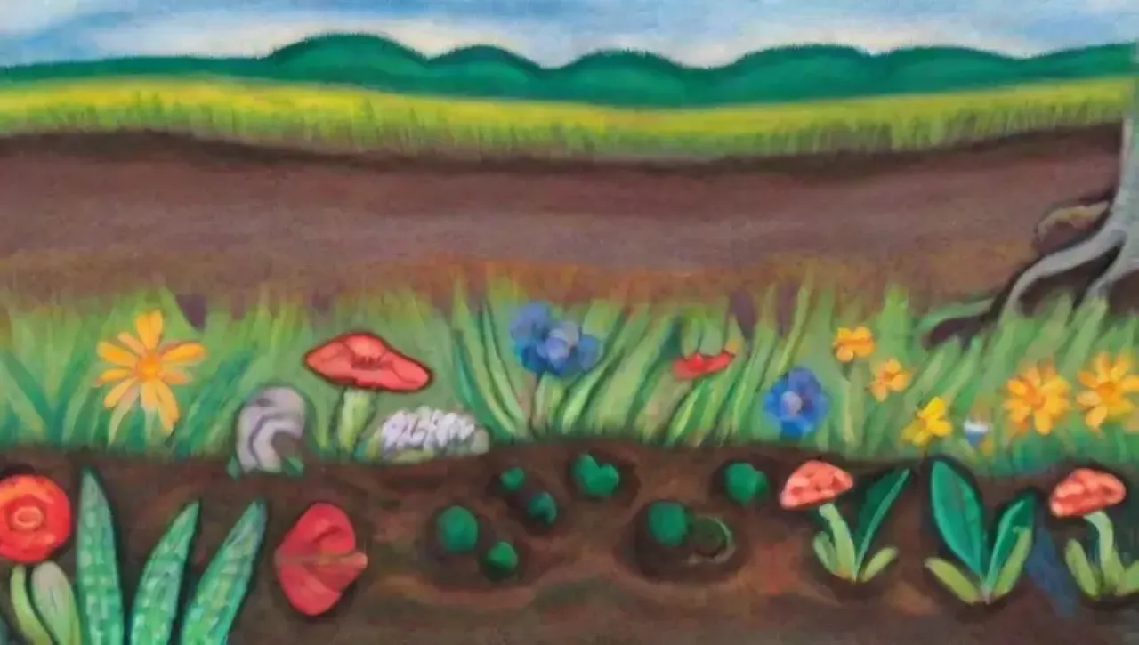 Un paisaje vibrante y armonioso de naturaleza llena de vida