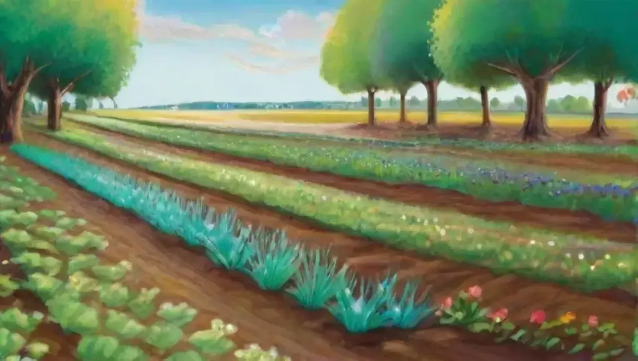 Un paisaje agrícola vibrante y lleno de vida