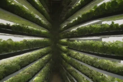 Cultivos verticales en jardines urbanos con diseños innovadores y vegetales frescos
