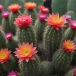 Cactus florales vibrantes en un jardín tropical