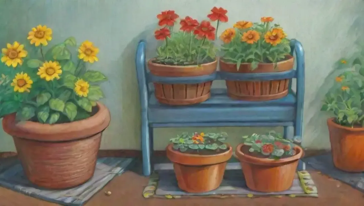 Un jardín vibrante lleno de plantas, flores, verduras y aromas frescos