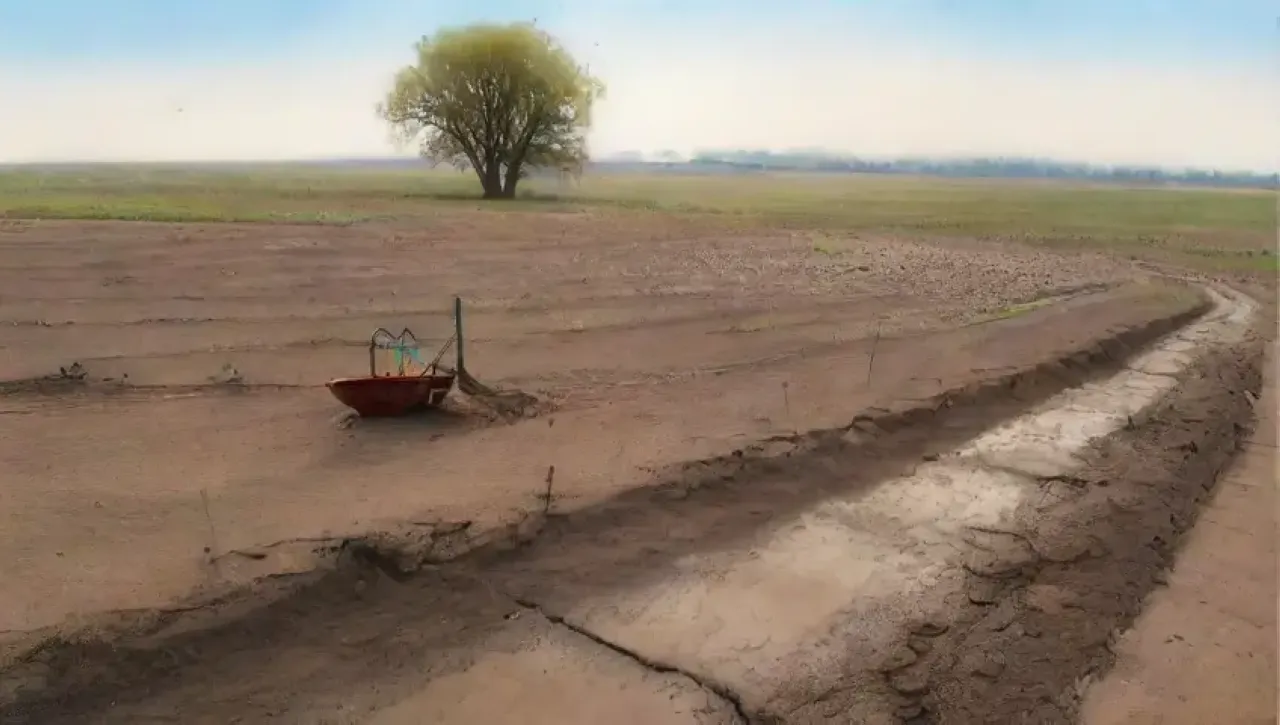 Un paisaje marchito y descuidado refleja un ciclo de decadencia y olvido
